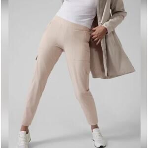 Athleta‎ Chelsea Cargo Lined Pant Women 12 Abalone Grey City Travel Athleisure